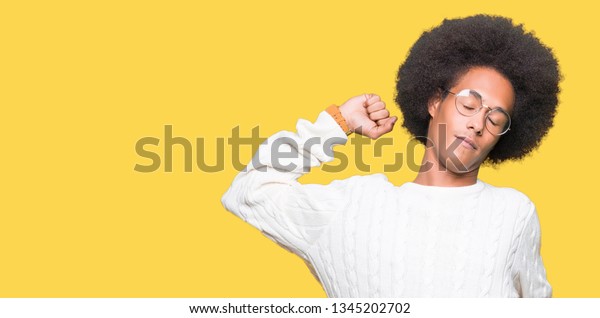 Young African American Man Afro Hair Stock Photo Edit Now 1345202702