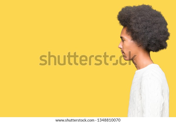 Young African American Man Afro Hair Stock Photo Edit Now 1348810070