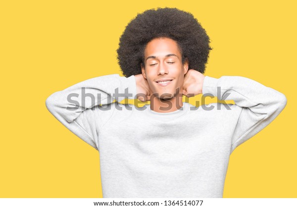 Young African American Man Afro Hair Stock Photo Edit Now 1364514077