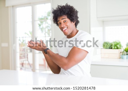 Similar – Image, Stock Photo open palm greeting sunlight. Hand in the air with soft light.