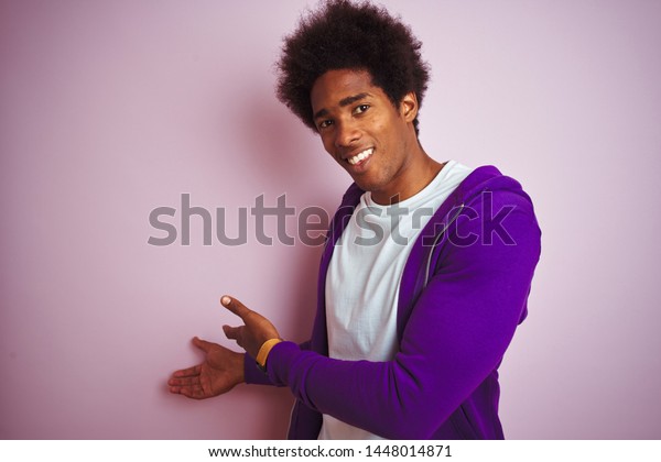 Young African American Man Wearing Purple Stock Photo Edit Now