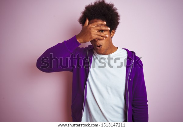Young African American Man Wearing Purple Stock Photo Edit Now