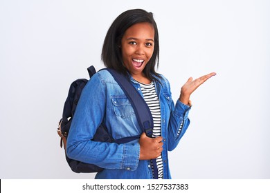 Young African American Student Woman Wearing Backpack Over Isolated Background Very Happy And Excited, Winner Expression Celebrating Victory Screaming With Big Smile And Raised Hands