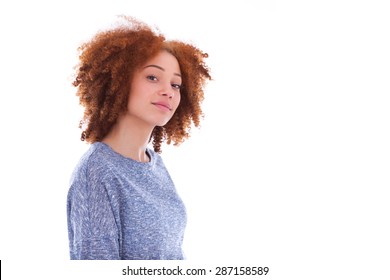 Young African American Teenage Girl Isolated On White Background