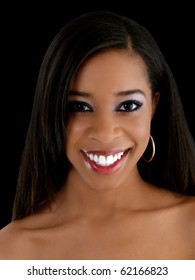 Young African American Woman With Big Smile Portrait