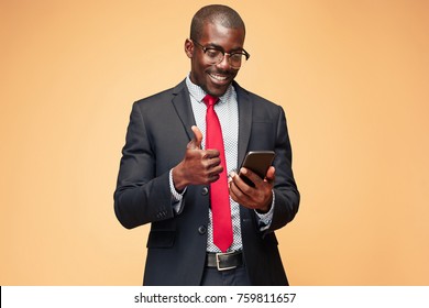 Young African Business Man On The Phone