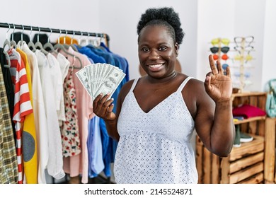 Young African Woman Holding Dollars Banknotes Stock Photo 2145524871 ...