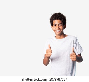 Young Afro Latino Student Isolated