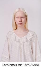 Young Albino Girl With White Hair