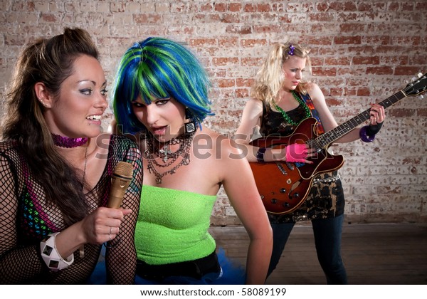 Young All Girl Punk Rock Band Stock Photo Edit Now 58089199