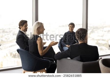 Similar – Image, Stock Photo Young, ambitious coach instructs his players on what to do on the field. Coaching games from behind the line. Mentality and crisis preparedness