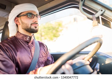 Young Arab Man Driving