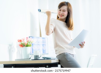 Young asia woman working at home or in a small office. Asian people - Shutterstock ID 2175719947
