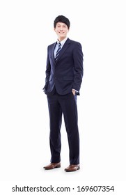 Young Asian Business Man Isolated On White Background.