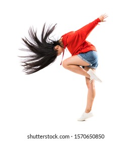 Young Asian Dancer Over Isolated White Background