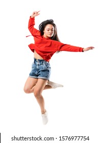 Young Asian Dancer Over Isolated White Background