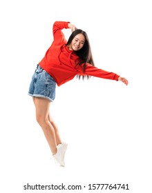 Young Asian Dancer Over Isolated White Background