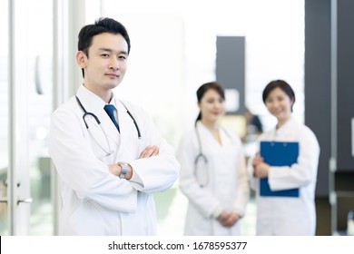 Young Asian Doctors In The Hospital.
