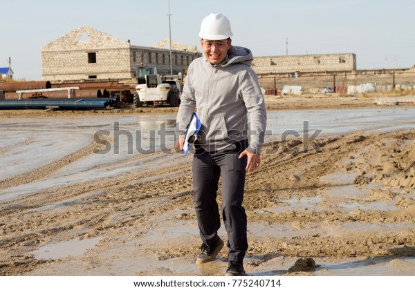 Young Asian Engineer Specialist Walking On Stock Photo Edit Now