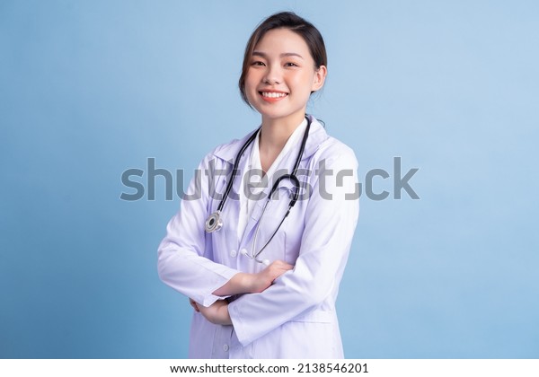 Young Asian Female Doctor Standing On Stock Photo 2138546201 | Shutterstock