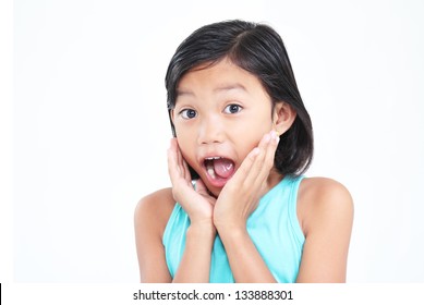 Young Asian Girl With Surprised Expression.