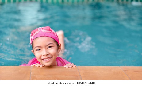 Young Asian Girl Swimsuit Smiling Swimming Stock Photo 1800983884 ...