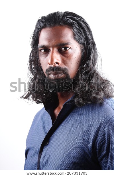 Young Asian Male Long Hair Beard Stockfoto Jetzt Bearbeiten