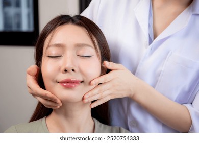 Young asian patient woman consulting with doctor in coat about wrinkle and skin for rejuvenate and beauty in modern medical office, doctor explaining and diagnostic facial of woman for cosmetology. - Powered by Shutterstock