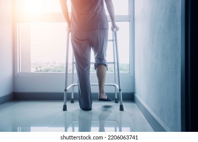 young asian physical therapist working with senior woman on walking with a walker - Shutterstock ID 2206063741