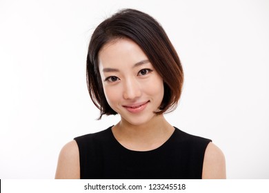 Young Asian Pretty Business Woman Close Up Portrait .