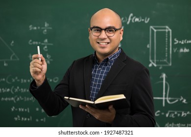 Young Asian Teacher Man Teaching Video Conference With Student. Male Indian Teacher Training The Mathematics In Classroom From Online Course.