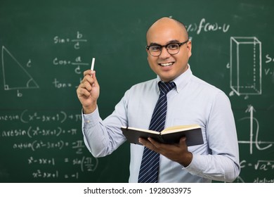 Young Asian Teacher Man Teaching Video Conference With Student. Male Indian Teacher Training The Mathematics In Classroom From Online Course.