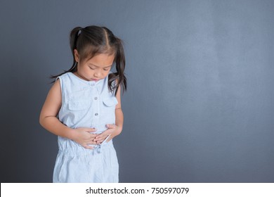 Young Asian Thai Kid Girl Age 6 Year With An Abdominal Pain