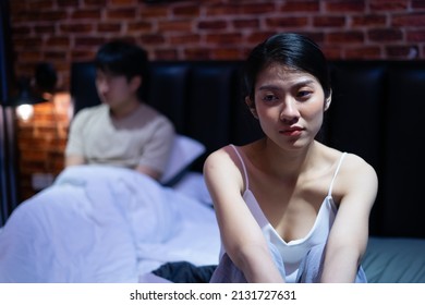 Young Asian wife upset because her husband doesn't want to make love
					