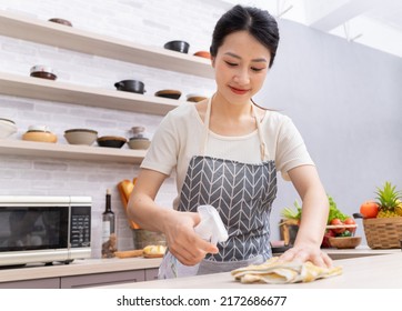 Young Asian woman cleaning the kitchen after cooking
 - Powered by Shutterstock