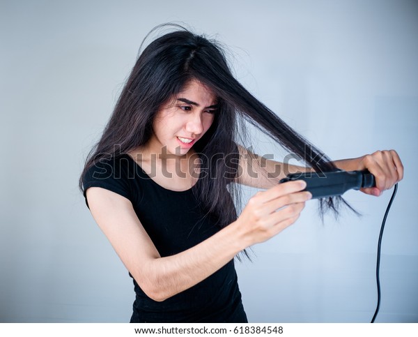Young Asian Woman Damaged Long Black Stock Photo Edit Now