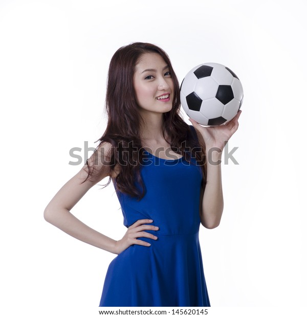 Young Asian Woman Soccer Ball Over Stock Photo (Edit Now) 11