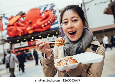 Asian Visitor Feeling Happy Her Food Stock Photo (Edit Now) 1166670499