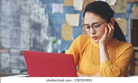 Young asian woman troubling in the room. Remote work. e-learning. - Powered by Shutterstock