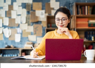 Young asian woman working in the office.