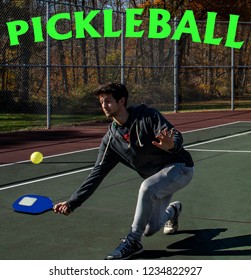 Young Athletic Man Playing Pickleball