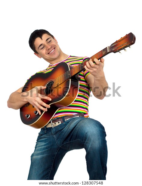 guitars with gay flag colors