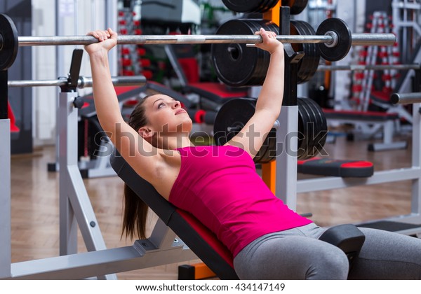 Young Attractive Adorable Female Athlete Sportswear Stock Photo