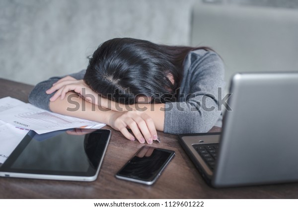 Young Attractive Asian Business Woman Sleeping Stock Photo Edit