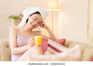 Young Attractive Asian Woman Beauty Image , Getting Out Of The Bath,drink