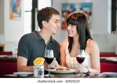 Young Attractive Couple Dining Together Indoor Stock Photo 42925519 ...