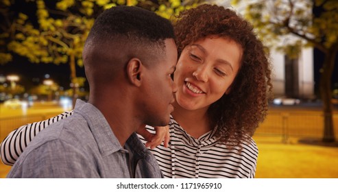 Young And Attractive Couple Stay Up All Night Talking On The Streets Of Paris