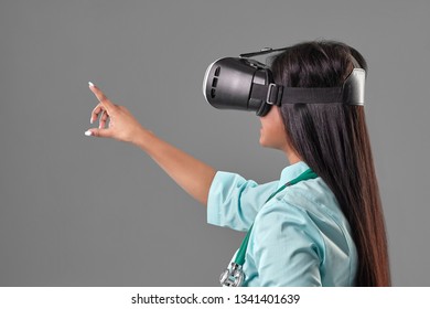 Young Attractive Doctor In A Virtual Reality Glasses