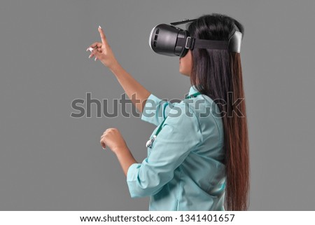 Similar – Image, Stock Photo woman with glasses of virtual reality