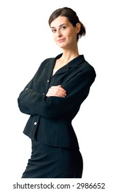 Young Attractive Smiling Secretary Businesswoman Suit Stock Photo ...